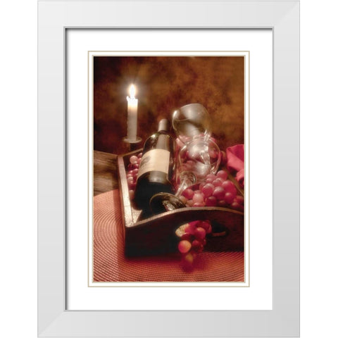 Wine by Candlelight II White Modern Wood Framed Art Print with Double Matting by McNemar, C. Thomas