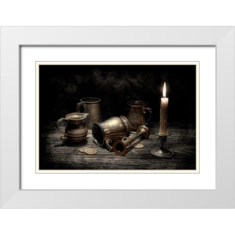 Pewter Still Life I White Modern Wood Framed Art Print with Double Matting by McNemar, C. Thomas