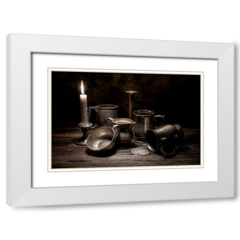 Pewter Still Life II White Modern Wood Framed Art Print with Double Matting by McNemar, C. Thomas