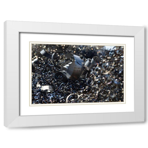 Metal Coils I White Modern Wood Framed Art Print with Double Matting by Moore, Brian