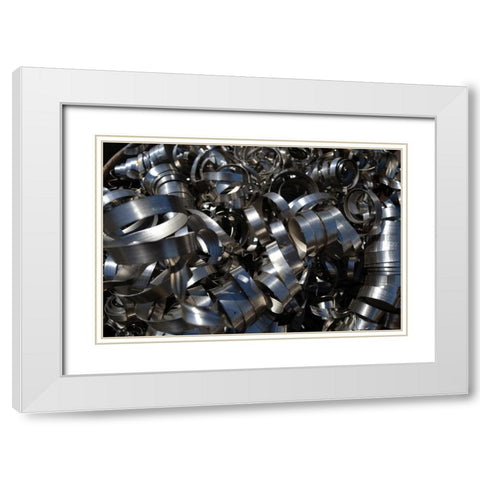 Metal Coils II White Modern Wood Framed Art Print with Double Matting by Moore, Brian