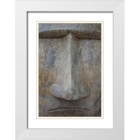 Totem I White Modern Wood Framed Art Print with Double Matting by Moore, Brian