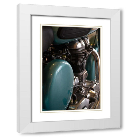 Motorcycle I White Modern Wood Framed Art Print with Double Matting by Moore, Brian
