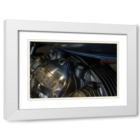 Motorcycle IV White Modern Wood Framed Art Print with Double Matting by Moore, Brian
