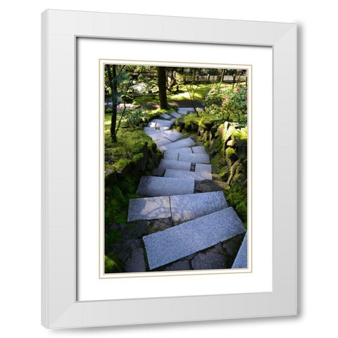 Steps IV White Modern Wood Framed Art Print with Double Matting by Moore, Brian