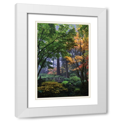 Japanese Gardens III White Modern Wood Framed Art Print with Double Matting by Moore, Brian