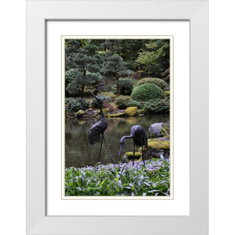 Japanese Gardens V White Modern Wood Framed Art Print with Double Matting by Moore, Brian