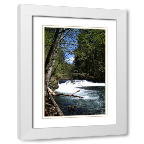 Rapids II White Modern Wood Framed Art Print with Double Matting by Moore, Brian