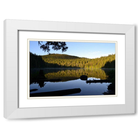 Morning at the Lake IV White Modern Wood Framed Art Print with Double Matting by Moore, Brian