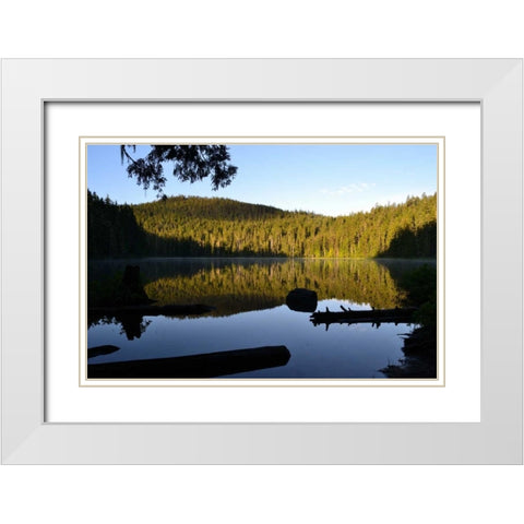 Morning at the Lake IV White Modern Wood Framed Art Print with Double Matting by Moore, Brian