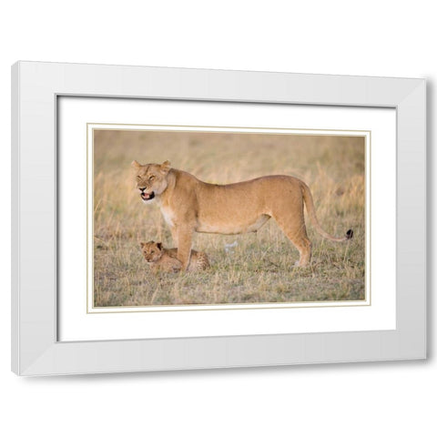 Lil Protection White Modern Wood Framed Art Print with Double Matting by Parker, Susann