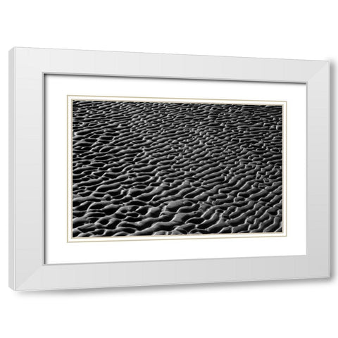 Texture Sand VI White Modern Wood Framed Art Print with Double Matting by Peterson, Lee