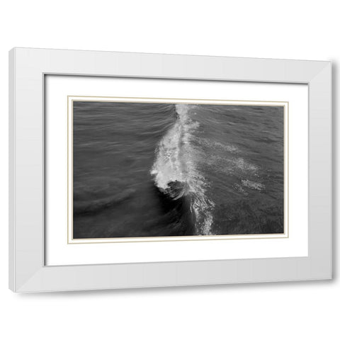 Wave I White Modern Wood Framed Art Print with Double Matting by Peterson, Lee