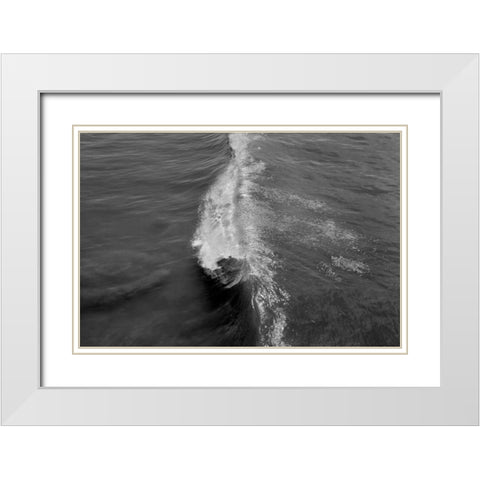 Wave I White Modern Wood Framed Art Print with Double Matting by Peterson, Lee