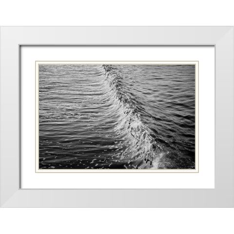Wave II White Modern Wood Framed Art Print with Double Matting by Peterson, Lee