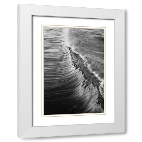 Wave IV White Modern Wood Framed Art Print with Double Matting by Peterson, Lee
