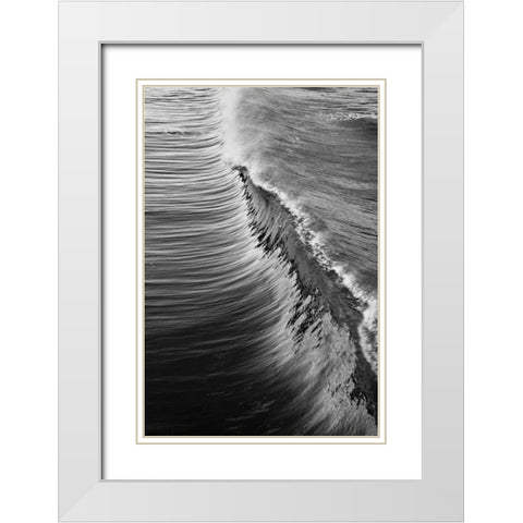 Wave IV White Modern Wood Framed Art Print with Double Matting by Peterson, Lee