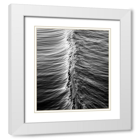Wave V White Modern Wood Framed Art Print with Double Matting by Peterson, Lee