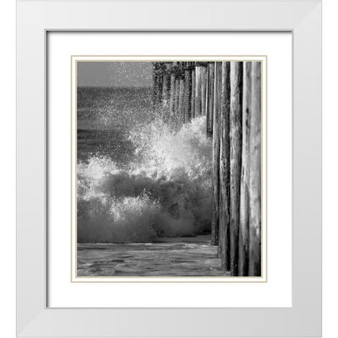 Wave VII White Modern Wood Framed Art Print with Double Matting by Peterson, Lee