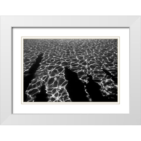 Wave White Modern Wood Framed Art Print with Double Matting by Peterson, Lee