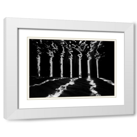 Pier Pilings IV White Modern Wood Framed Art Print with Double Matting by Peterson, Lee