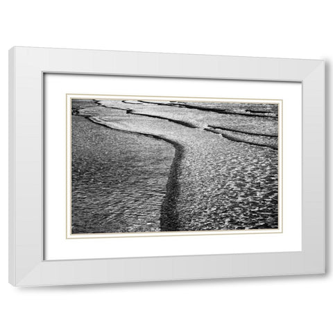 Beach Reflection III White Modern Wood Framed Art Print with Double Matting by Peterson, Lee