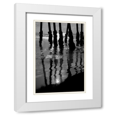 Pier Pilings IX White Modern Wood Framed Art Print with Double Matting by Peterson, Lee