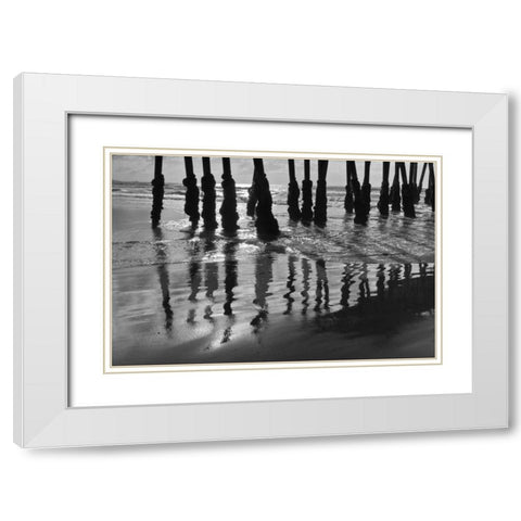 Pier Pilings XIII White Modern Wood Framed Art Print with Double Matting by Peterson, Lee
