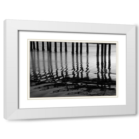 Pier Pilings XIV White Modern Wood Framed Art Print with Double Matting by Peterson, Lee