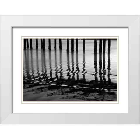 Pier Pilings XIV White Modern Wood Framed Art Print with Double Matting by Peterson, Lee