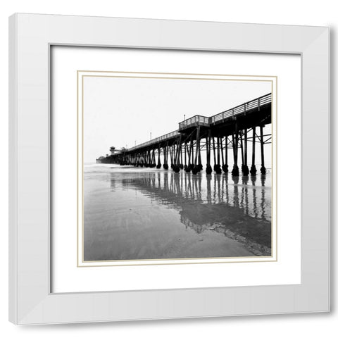 Pier Pilings XXI White Modern Wood Framed Art Print with Double Matting by Peterson, Lee