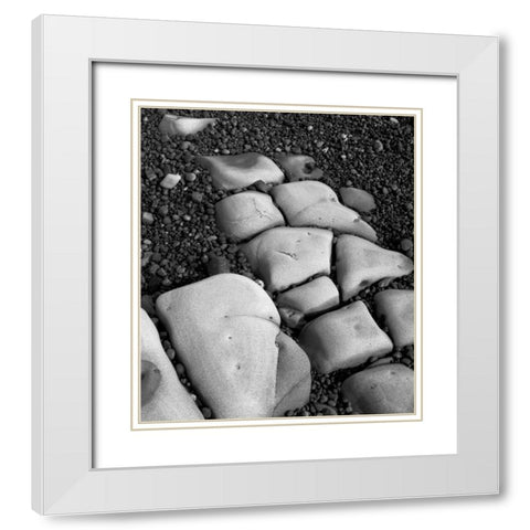 Rocks I White Modern Wood Framed Art Print with Double Matting by Peterson, Lee