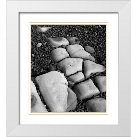 Rocks I White Modern Wood Framed Art Print with Double Matting by Peterson, Lee