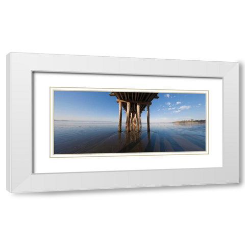 Pier White Modern Wood Framed Art Print with Double Matting by Peterson, Lee
