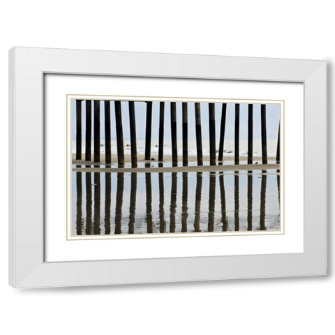 Pier Pilings II3 White Modern Wood Framed Art Print with Double Matting by Peterson, Lee