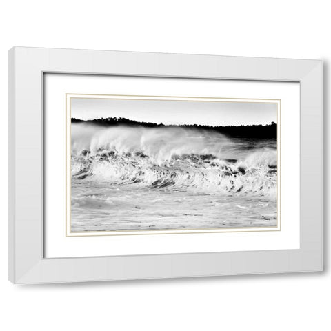Carmel Waves II White Modern Wood Framed Art Print with Double Matting by Peterson, Lee