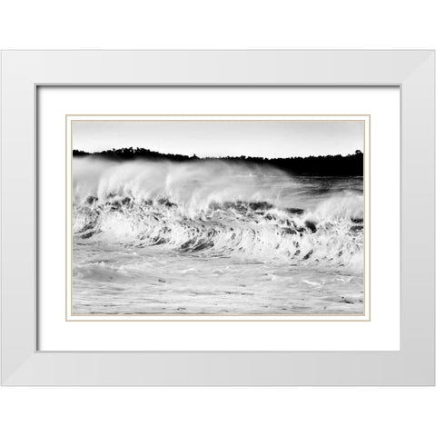 Carmel Waves II White Modern Wood Framed Art Print with Double Matting by Peterson, Lee