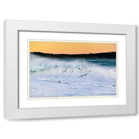 Carmel Waves I White Modern Wood Framed Art Print with Double Matting by Peterson, Lee