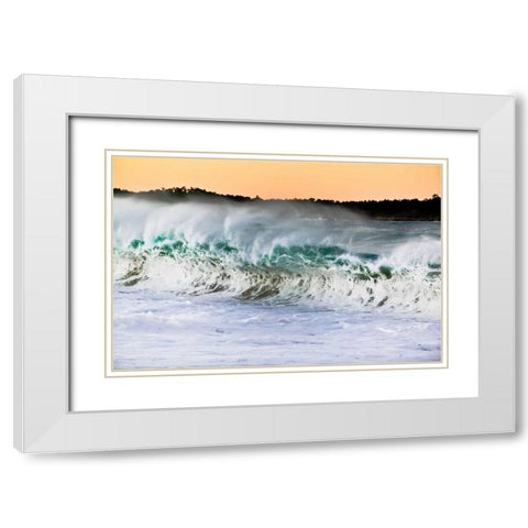 Carmel Waves II White Modern Wood Framed Art Print with Double Matting by Peterson, Lee