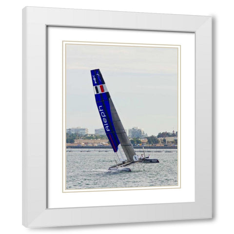 Americas Cup I White Modern Wood Framed Art Print with Double Matting by Peterson, Lee