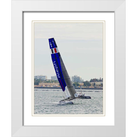 Americas Cup I White Modern Wood Framed Art Print with Double Matting by Peterson, Lee