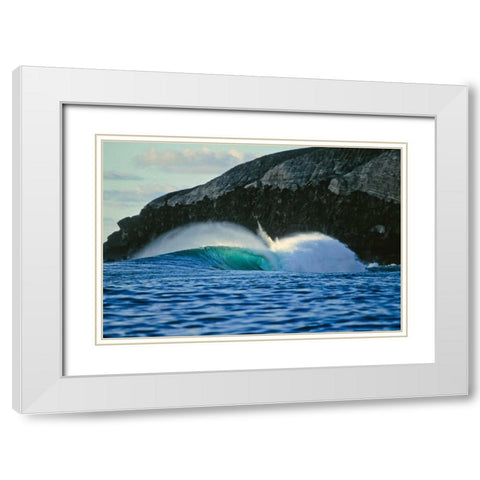 Ocean Waves III White Modern Wood Framed Art Print with Double Matting by Peterson, Lee
