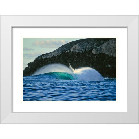 Ocean Waves III White Modern Wood Framed Art Print with Double Matting by Peterson, Lee