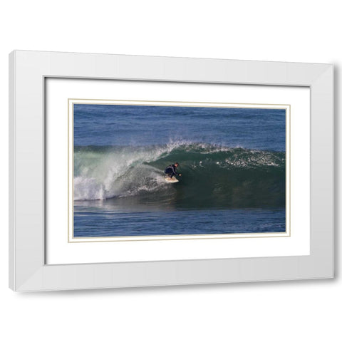 Surfing I White Modern Wood Framed Art Print with Double Matting by Peterson, Lee