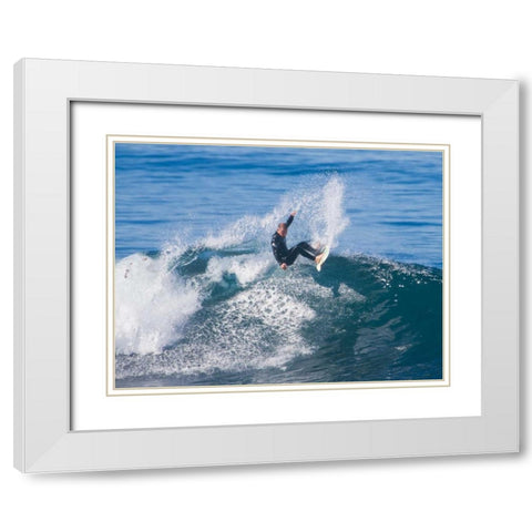 Surfing II White Modern Wood Framed Art Print with Double Matting by Peterson, Lee