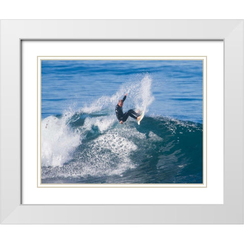 Surfing II White Modern Wood Framed Art Print with Double Matting by Peterson, Lee