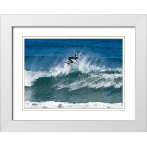 Surfing III White Modern Wood Framed Art Print with Double Matting by Peterson, Lee