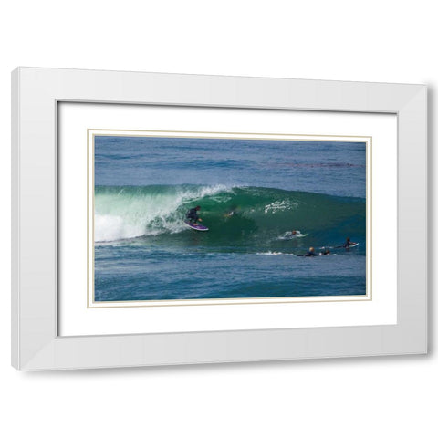 Surfing VII White Modern Wood Framed Art Print with Double Matting by Peterson, Lee