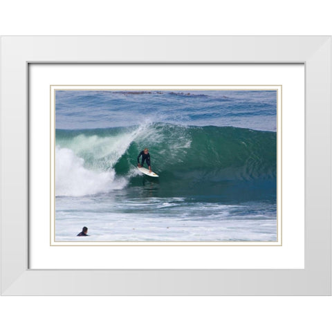 Surfing IX White Modern Wood Framed Art Print with Double Matting by Peterson, Lee