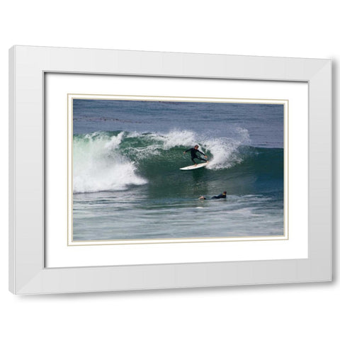 Surfing X White Modern Wood Framed Art Print with Double Matting by Peterson, Lee